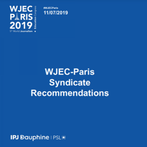 Dr. Ann Luce WJEC Paris Syndicate Recommendations